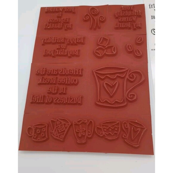 Stampin Up Espress Yourself Stamp Set Retired Coffee Cocoa - Picture 2 of 4